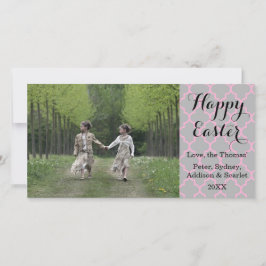 Quatrefoil Glad påsk-fotokort Julkort