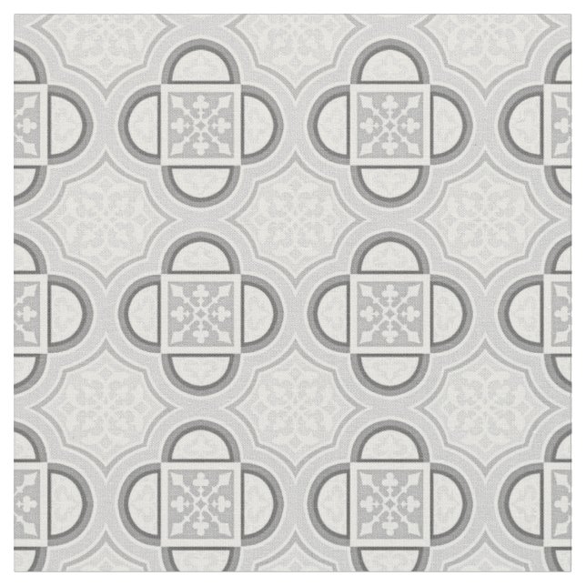 Quatrefoil Grått Fabric Tyg (Närbild)