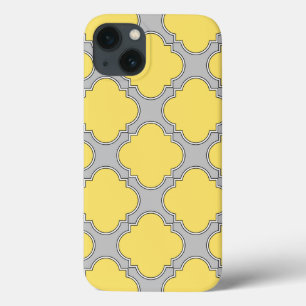 Quatrefoil gult och grått Fodral-Mate iphone case