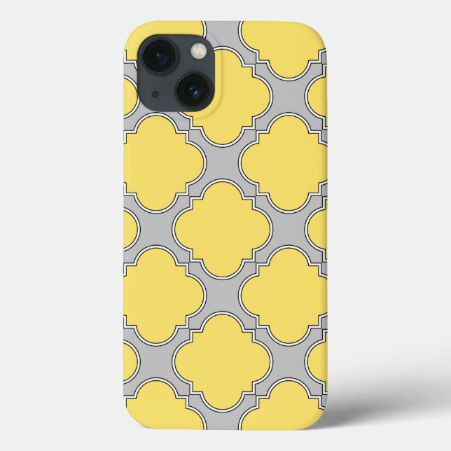 Quatrefoil gult och grått Fodral-Mate iphone case (Baksida)