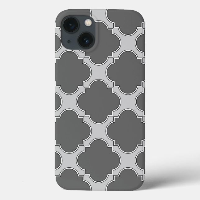 Quatrefoil i nyanser av grått Fodral-Mate iphone c (Baksida)