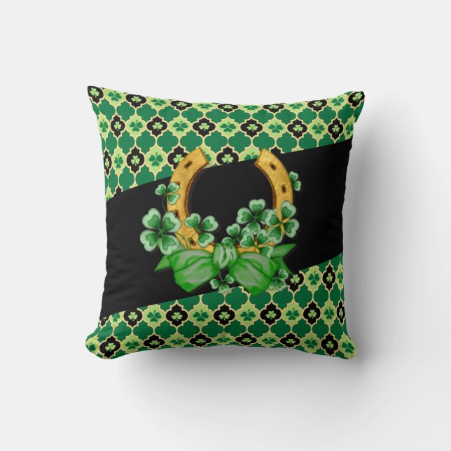 Quatrefoil Irish Shamrocks 2 Kudde (Framsida)