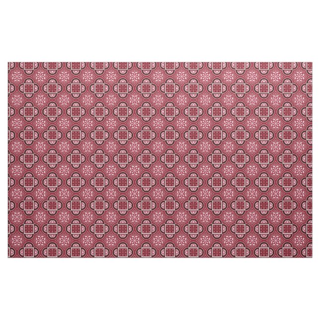 Quatrefoil Marsala Red Fabric Tyg (Yard)