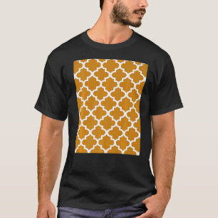 Quatrefoil Mönster in White Outline on Wheat Yello T Shirt