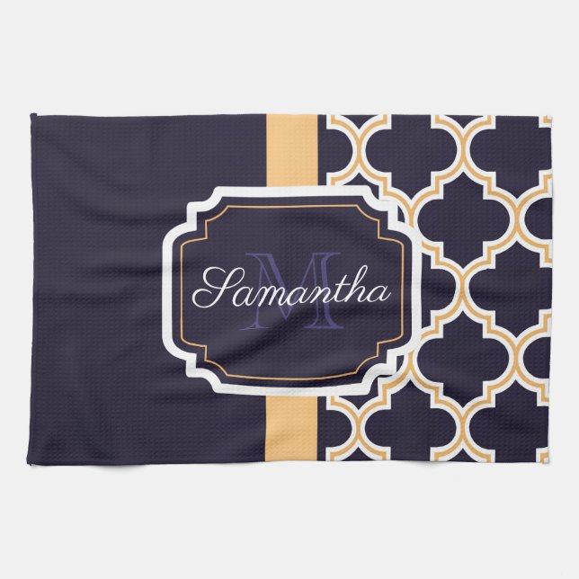 Quatrefoil Mönster Kökshandduk (Horisontell)