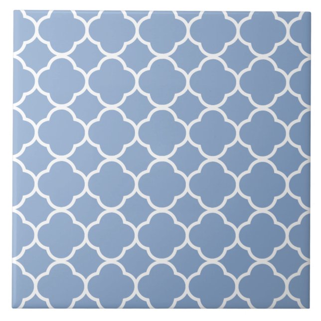 Quatrefoil Mönster Light Blue Kakelplatta (Framsidan)