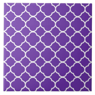 Quatrefoil Mönster Lila Kakelplatta