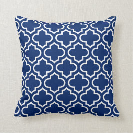 Quatrefoil Mönster Pillow i Royal Blue Kudde