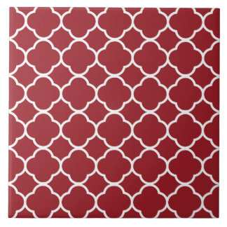Quatrefoil Mönster Red Kakelplatta