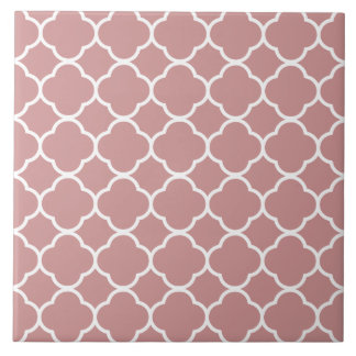 Quatrefoil Mönster Rosa Kakelplatta