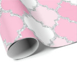 Quatrefoil Net White Silver Art Deco Vip Presentpapper<br><div class="desc">Minimalism och elegance Glam och Chic Delikat Wrapping Papper</div>