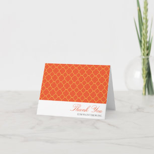 Quatrefoil orange klöver mönster tackkort