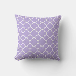Quatrefoil Pastel Lila White Decor Elegant Coola Kudde