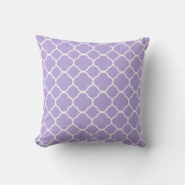 Quatrefoil Pastel Lila White Decor Elegant Coola Kudde