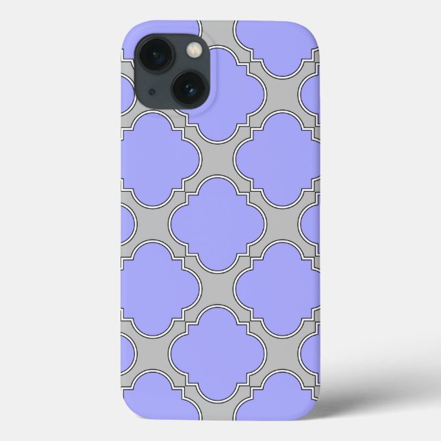 Quatrefoil periwinkle och grått Fodral-Mate iPhone (Baksida)