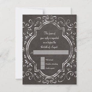 Quatrefoil Ram Script Swirl Chalkboard OSA Kort