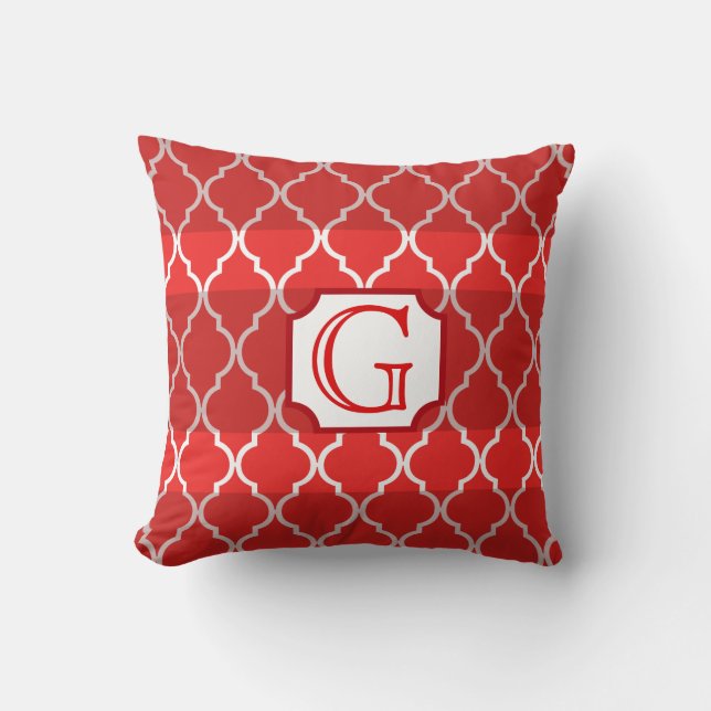 Quatrefoil Rand Monogram av Cheryl Daniels Kudde (Framsida)