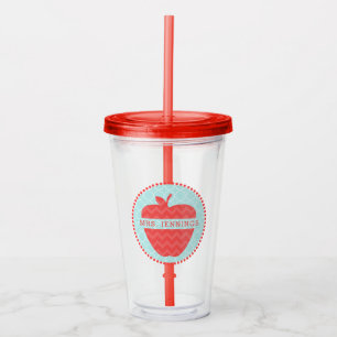 Quatrefoil röd Apple personliglärare Take Away Mugg