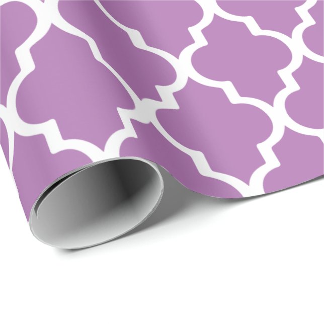Quatrefoil som slår in papper - strålpunktOrchid Presentpapper (Rullad Hörn)