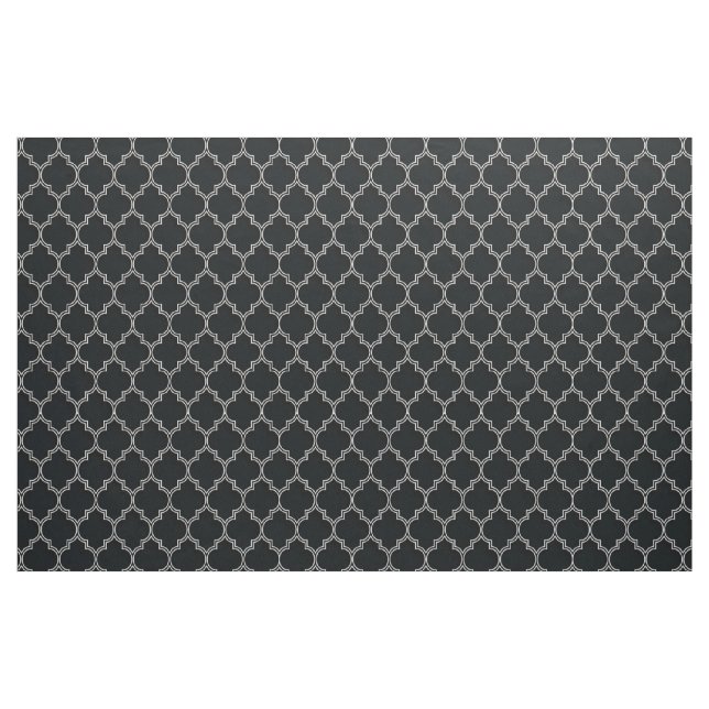Quatrefoil White on Black Tyg (Yard)