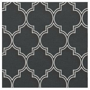 Quatrefoil White on Black Tyg