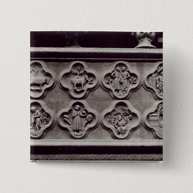 Quatrefoils med teckenet av zodiacen knapp (Framsida)