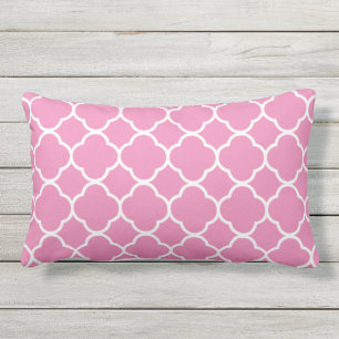 Quatrefolie Rosa White Lattice Anpassningsbar Fär Lumbarkudde