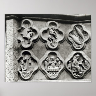 Quatrefolier med Zodiacs tecken Poster