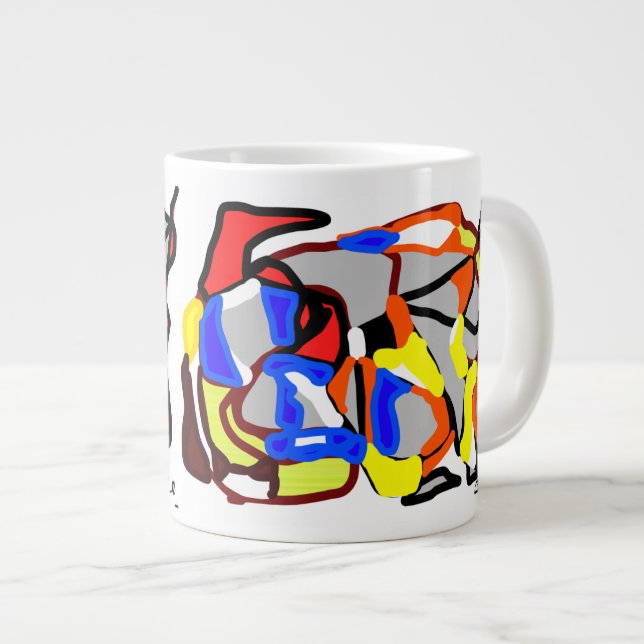 Que Mondo Mugg av NYC Digital Artist Jacob Keum Jumbo Mugg (Framsida höger)