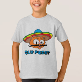 Que Pasa Señor Gato™ Tecknad Mustache Cat T Shirt