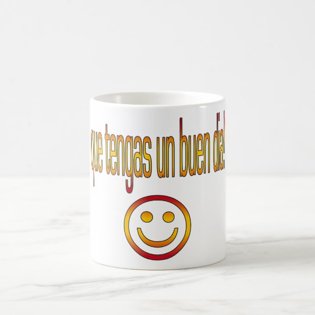 Que Tengas un Buen Día! Spanien flaggafärger Kaffemugg (Center)