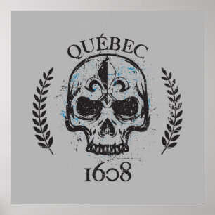 Québec 1608 kran stil grunge metall 1608 poster