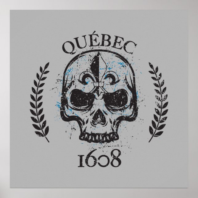 Québec 1608 kran stil grunge metall 1608 poster (Framsidan)