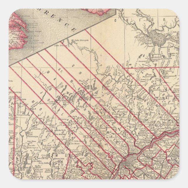 Quebec 3 fyrkantigt klistermärke (Framsida)