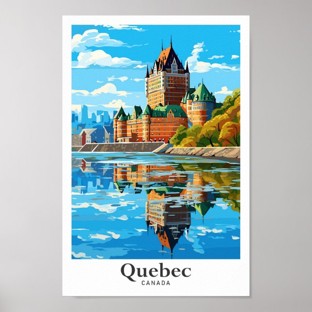 Quebec Canada Art Vintage resor Illustration Poster (Framsidan)