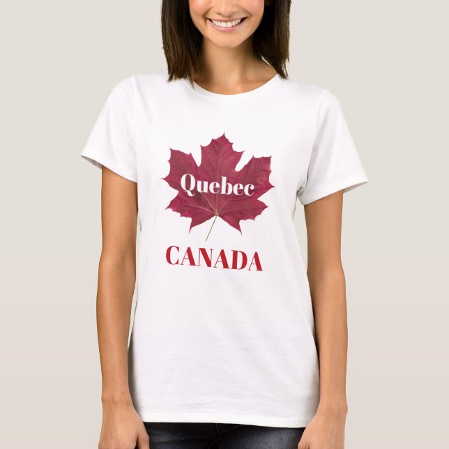 Quebec Canada Red Maple Löv Women's T-Shirt (Framsida)