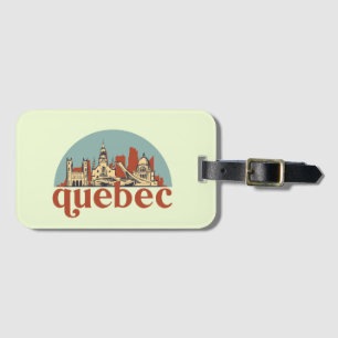 Quebec Canada Retro City Skyline Cityscape Art Bagagebricka