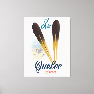 Quebec Canada ski poster Canvastryck