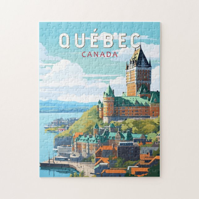 Quebec Canada Travel Art Vintage Pussel (Vertikal)