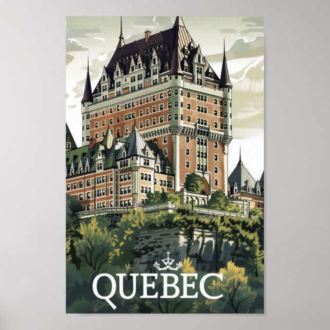 Quebec Canada Vintage Berömd Travel Ställe Poster (Framsidan)