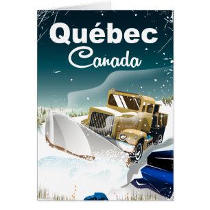 Québec Canada vintage resor poster Hälsningskort