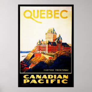 QUEBEC Chateau Frontenac Resorts Hotel Helgdagars Poster