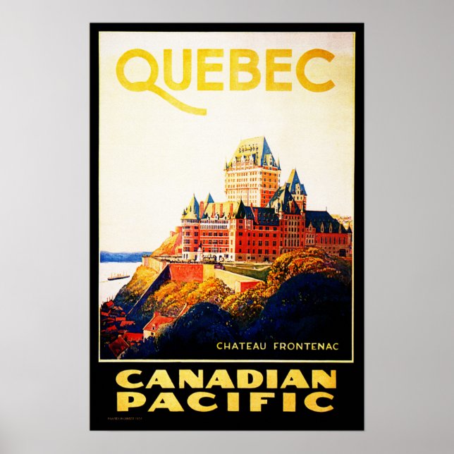 QUEBEC Chateau Frontenac Resorts Hotel Helgdagars Poster (Framsidan)