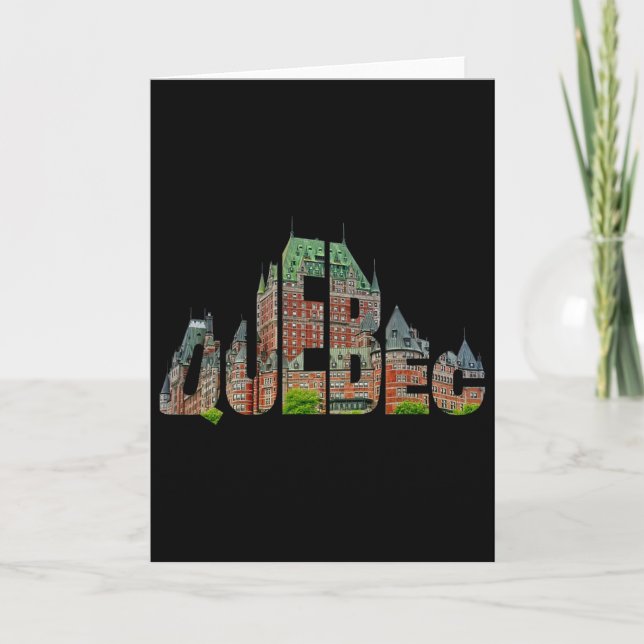 Québec Château Frontenac typografi Kanada Resenär Kort (Framsida)