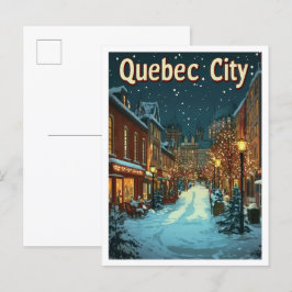 Quebec City Canada Art Vintage resor Illustration Vykort