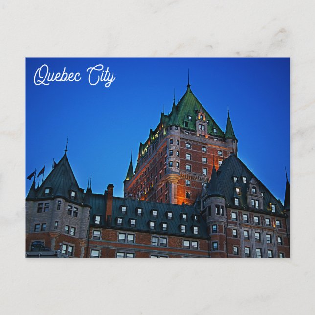 Quebec City Canada Chateau Frontenac Travel Photo Vykort (Framsida)
