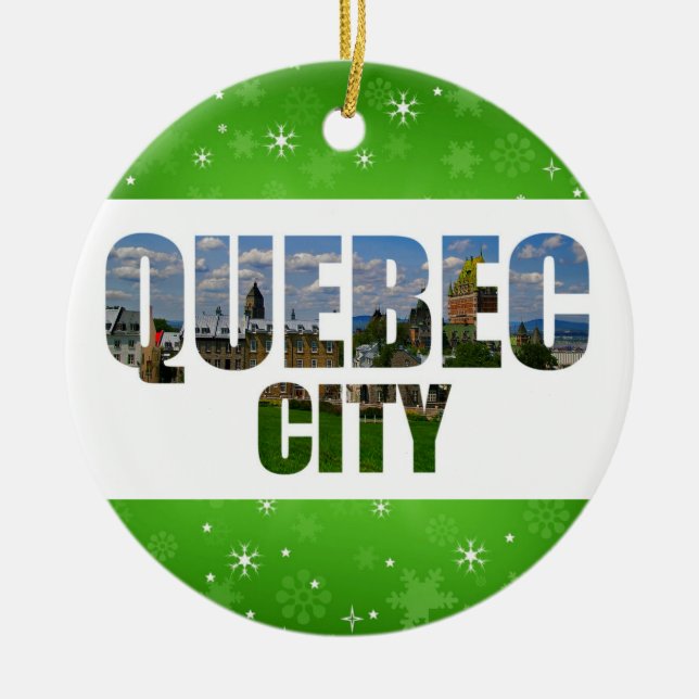 Quebec City Canada Travel Foton jul Julgransprydnad Keramik (Framsidan)
