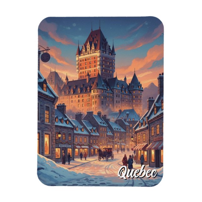 Quebec City Chateau Frontenac Magnet (Vertikal)