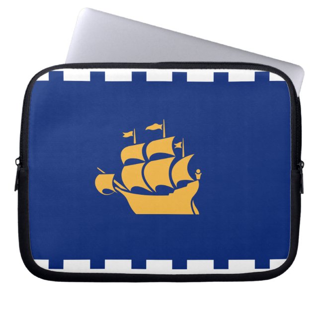 Quebec City Flag Laptop Sleeve (Framsidan)