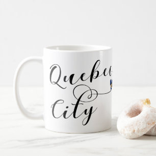 Quebec City Flagga in Heart Kaffemugg